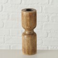 Świecznik drewniany dekoracyjny brązowy 18 cm