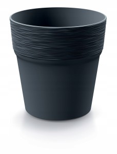 Doniczka plastikowa okrągła antracyt 15 cm Furu