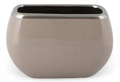 Osłonka ceramiczna na kwiaty kawa z mlekiem 28 cm