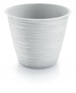 Doniczka okragła plastikowa biała 20 cm Furu