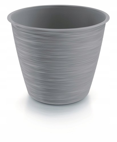 Doniczka okragła plastikowa jasno-szara 17 cm Furu