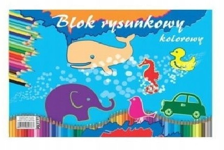 Blok rysunkowy szkolny A3 20 kartek kolorowych