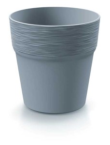 Doniczka okragła plastikowa jasno-szara 12 cm Furu