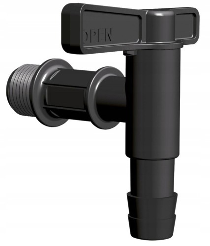 Kranik do deszczówki zawór do beczki czarny 3/4