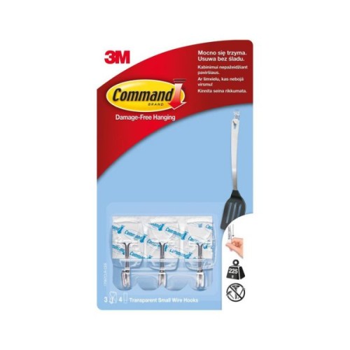 Haczyki samoprzylepne przezroczyste Command 3 szt