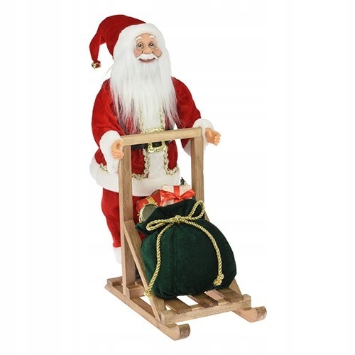 Mikołaj na sankach czerwony świąteczny ozdoba 48 cm