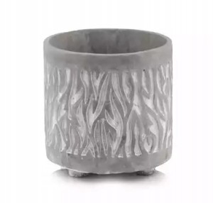 Osłonka na doniczkę betonowa na nóżkach szara 14 cm