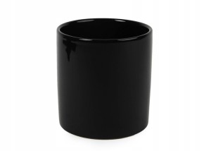 Osłonka na doniczkę ceramiczna czarna 8 cm