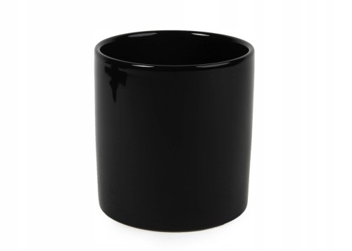 Osłonka na doniczkę ceramiczna czarna 8 cm