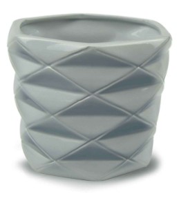 Doniczka dekoracyjna szara ceramiczna 15 cm