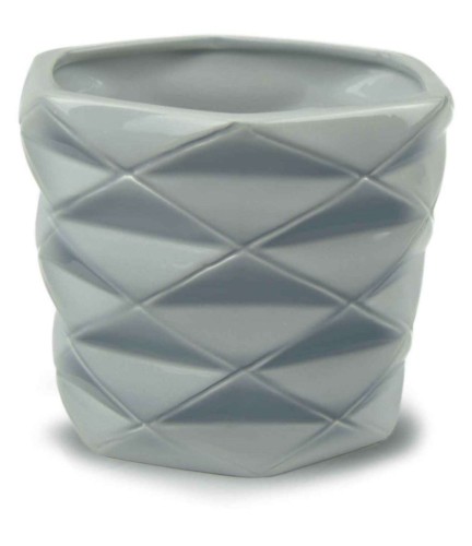 Doniczka dekoracyjna szara ceramiczna 15 cm