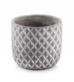 Doniczka betonowa okrągła etno szara 14 cm