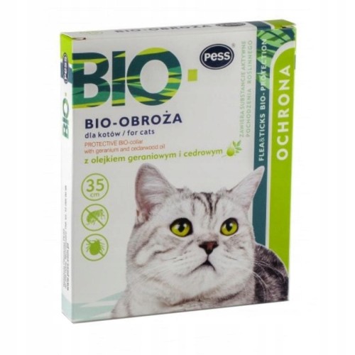 Bio obroża na pchły i kleszcze dla kota czerwona