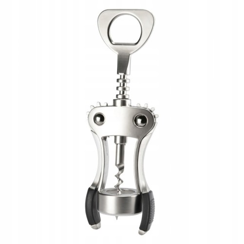 Korkociąg otwieracz do wina srebrny stal