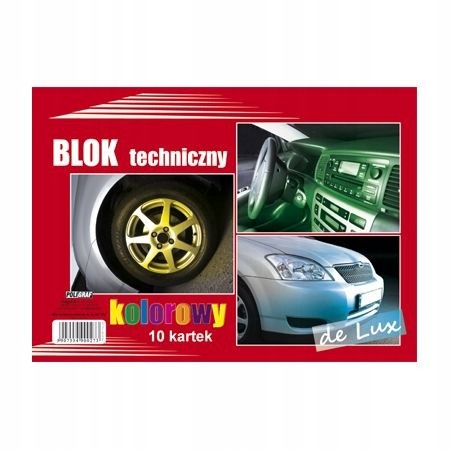 Blok techniczny szkolny A4 10 kartek kolorowych