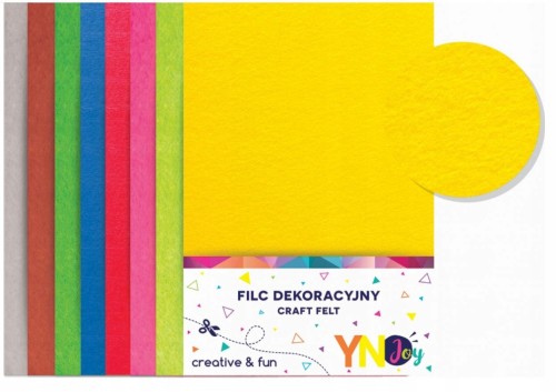Filc dekoracyjny kolorowy szkolny A4 8 szt