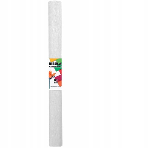Bibuła marszczona szkolna biała 50 x 200 cm