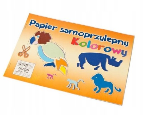 Papier kolorowy samoprzylepny wycinanka A5 8 kartek