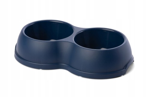 Miska podwójna dla psa granatowa plastikowa 1,2 l