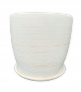Doniczka ceramiczna z podstawką biała 13 cm