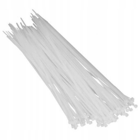 Opaski zaciskowe mocne białe 3,6 x 140 mm 100 szt