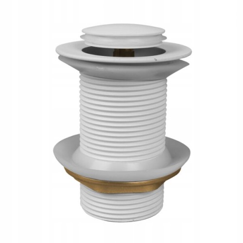 Korek klik-klak do umywalki bez przelewu biały okrągły