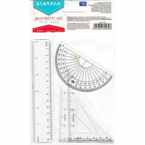 Zestaw geometryczny do szkoły 4 elementy