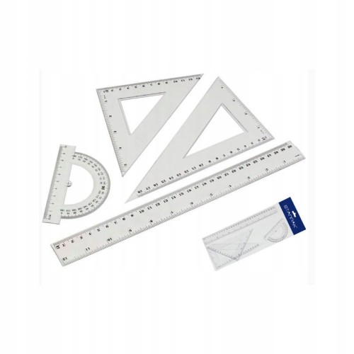 Zestaw geometryczny szkolny 4 elementy