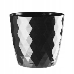 Doniczka plastikowa okrągła czarna 16 cm Cristal