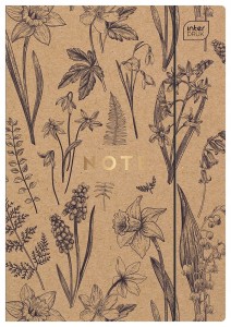 Teczka z gumką brązowa A4 wzór kwiaty