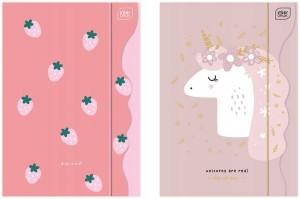 Teczka z gumką dla dziewczynek różowa A4