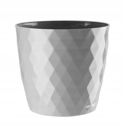 Doniczka plastikowa okrągła szara 18 cm Cristal