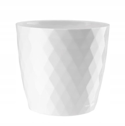 Doniczka plastikowa okrągła biała 16 cm Cristal