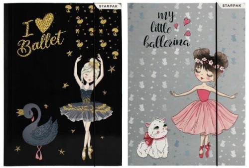 Teczka z gumką A4 dla dziewczynki baletnica