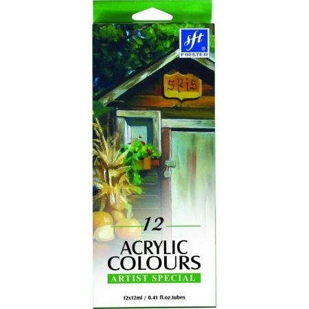 Farby akrylowe w tubie 12 kolorów 12 ml Firster