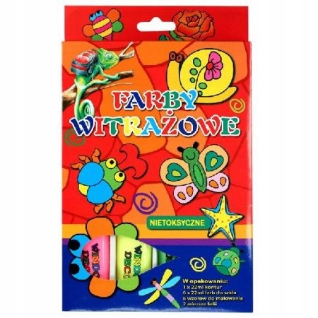 Farby do malowania na szkle witrażowe 6 kolorów