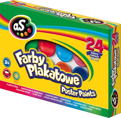 Farby plakatowe wodne do malowania 24 kolory
