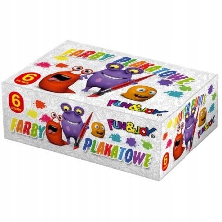 Farby plakatowe szkolne 6 kolorów 20 ml Fun&Joy