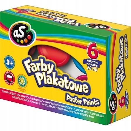 Farby plakatowe wodne 6 kolorów 20 ml