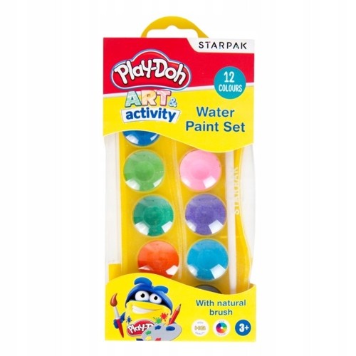 Farby akwarelowe 12 kolorów z pędzelkiem Play-Doh