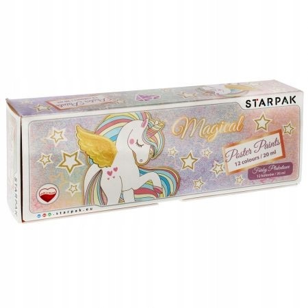 Farby plakatowe 12 kolorów szkolne Unicorn