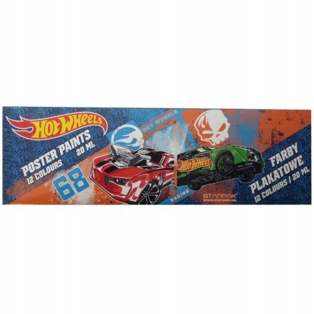 Farby plakatowe Hot Wheels 12 kolorów szkolne