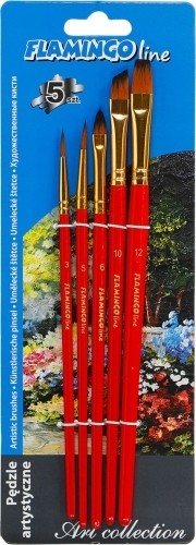 Pędzle artystyczne syntetyczne zestaw 5 szt
