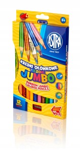 Kredki ołówkowe tęczowe 12 kolorów Jumbo