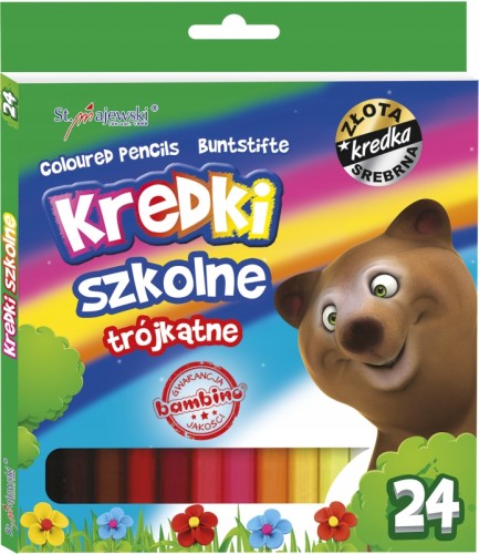 Kredki Bambino ołówkowe trójkątne 24 kolorów