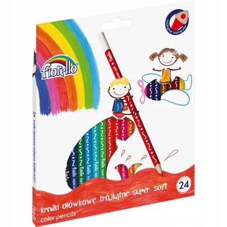 Kredki ołówkowe trójkątne 24 kolory Super Soft