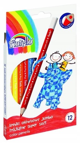 Kredki trójkątne 12 kolorów Super Soft Jumbo