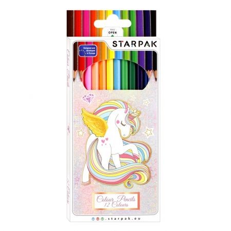 Kredki ołówkowe trójkątne 12 kolorów Unicorn