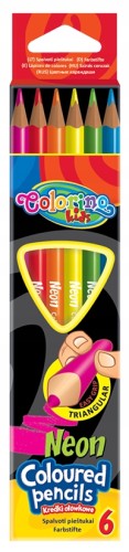 Colorino Kredki ołówkowe trójkątne neonowe 6 kolorów