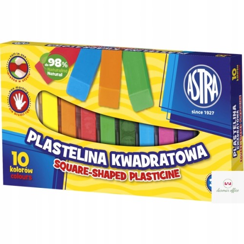 Plastelina kwadratowa 10 kolorów do szkoły